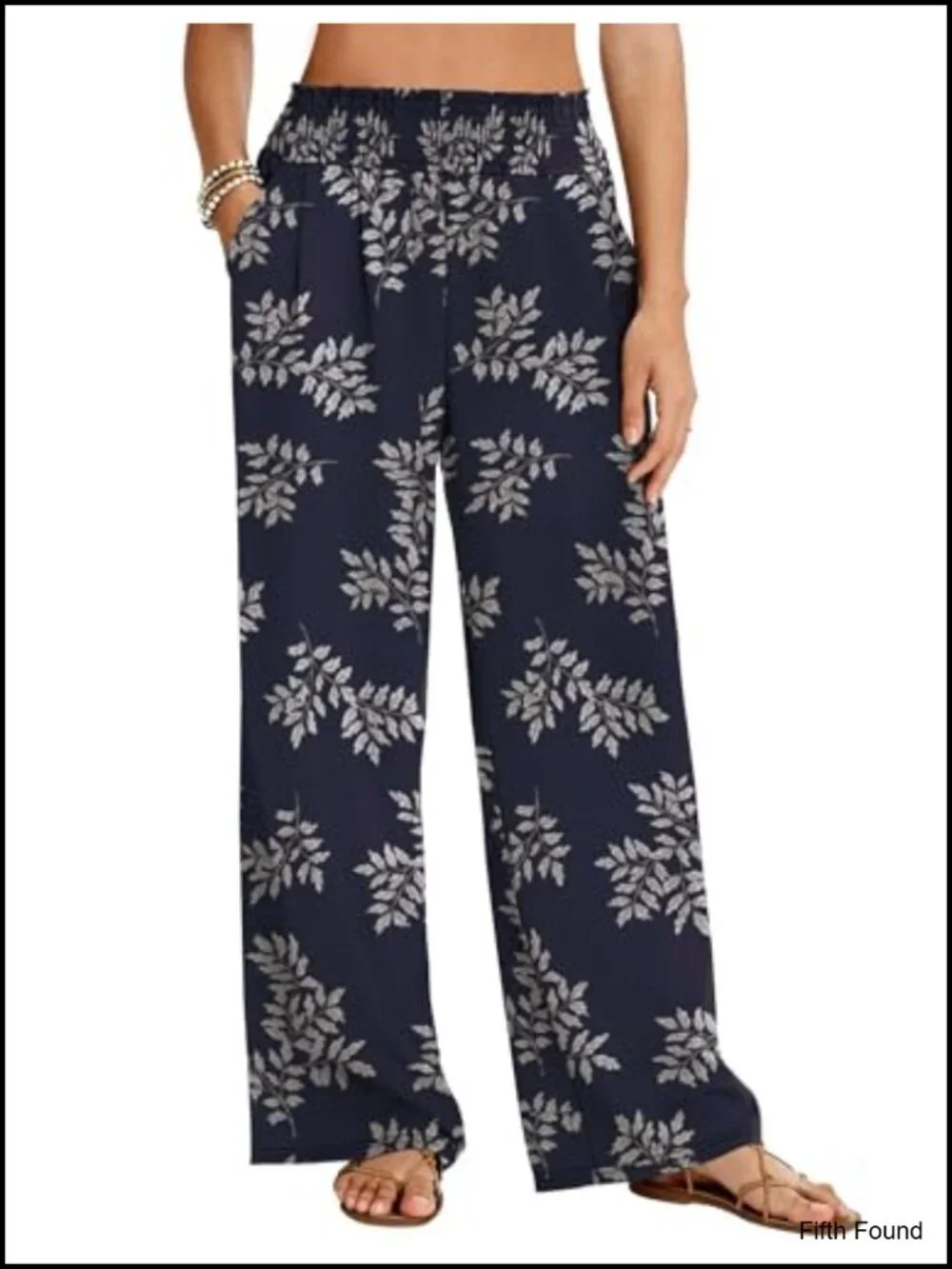 Women's Elastic High Waisted Wide Leg Palazzo Pants with Pockets